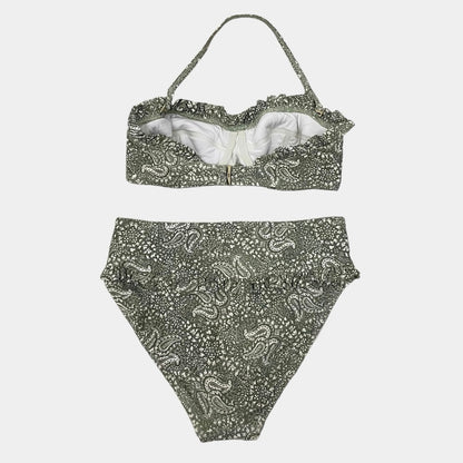 MICHAEL Michael Kors Green Paisley Ruffle Trim Bikini