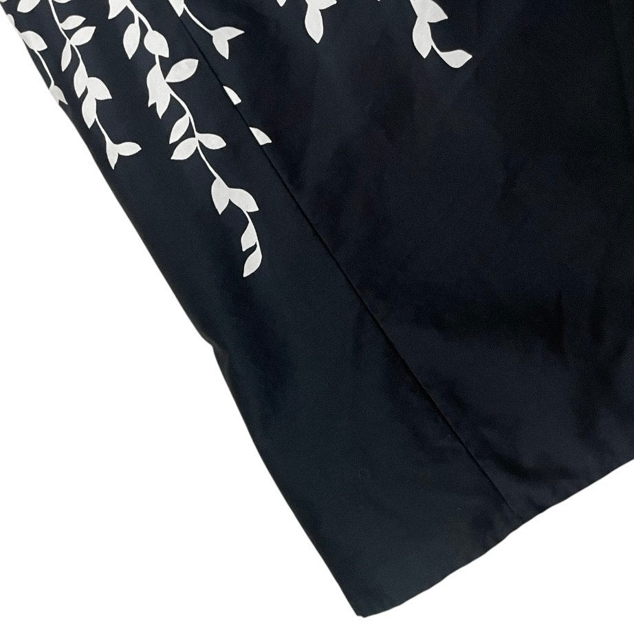 Ann Taylor LOFT Black & White Vine Print Strapless Dress