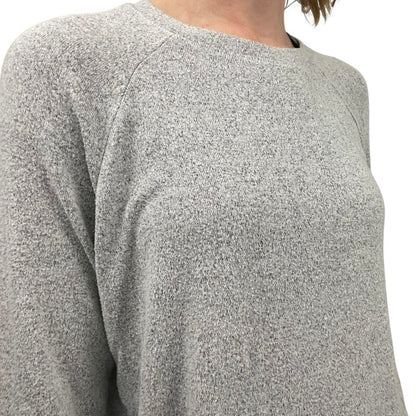 American Eagle Outfitters Soft & Sexy Plush Grey Crewneck Long Sleeve Long Top