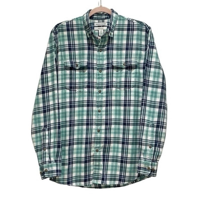 Amazon Essentials Mens Blue Plaid Slim Fit Long Sleeve Button Down Shirt