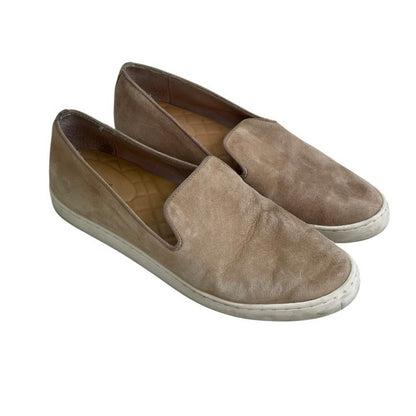 Birdies Beige Genuine Suede Leather Slip-On Espadrilles