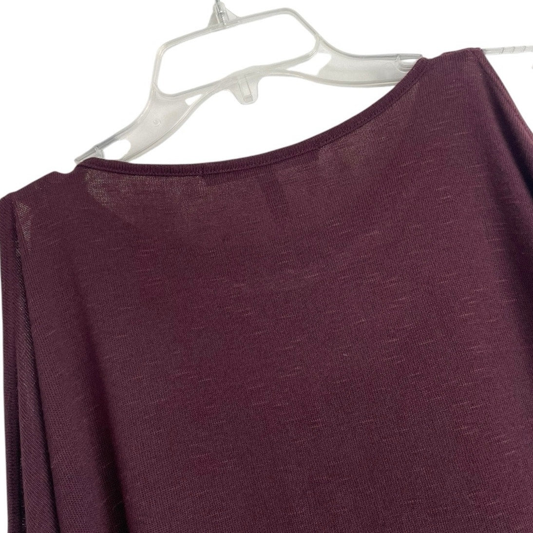 White House Black Market Maroon Cold Shoulder Blouse