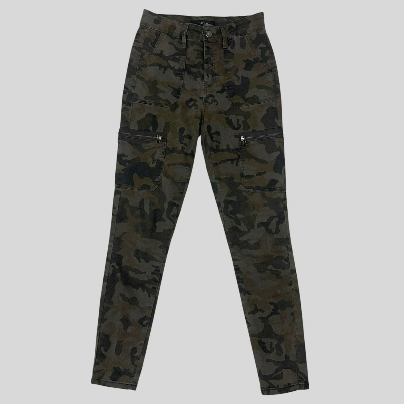 KanCan Olive Green Camouflage Skinny Cargo Pants