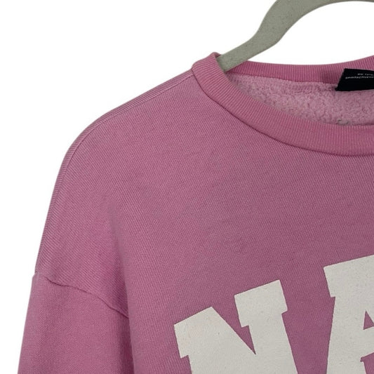 Spirit Pink & White Nashville Graphic Cropped Crewneck Sweatshirt