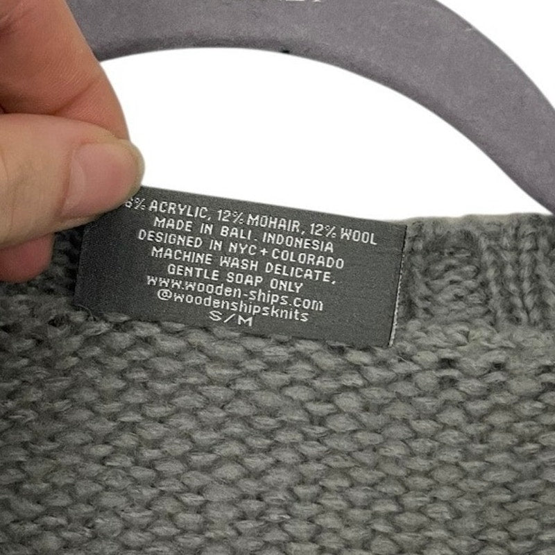 Wooden Ships Grey Crewneck Wool Knit Sweater