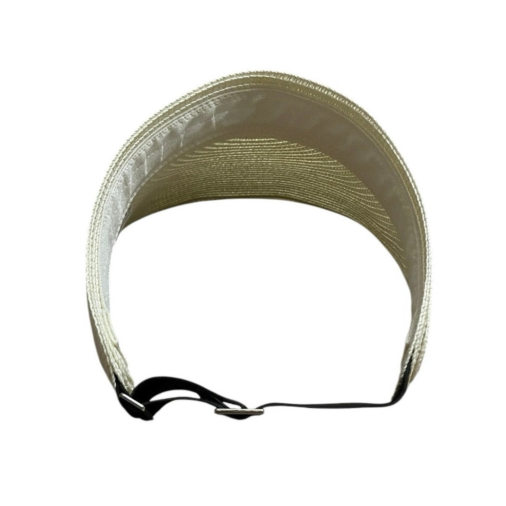 NWOT Cream Woven Paper Sun Visor Hat