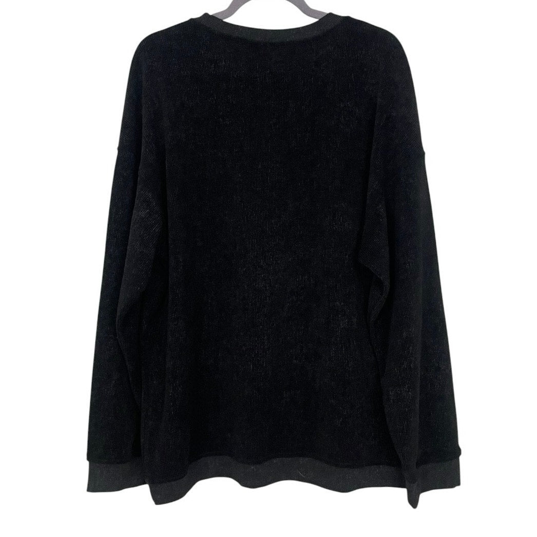 Black Ribbed Knit LOVE Sweater