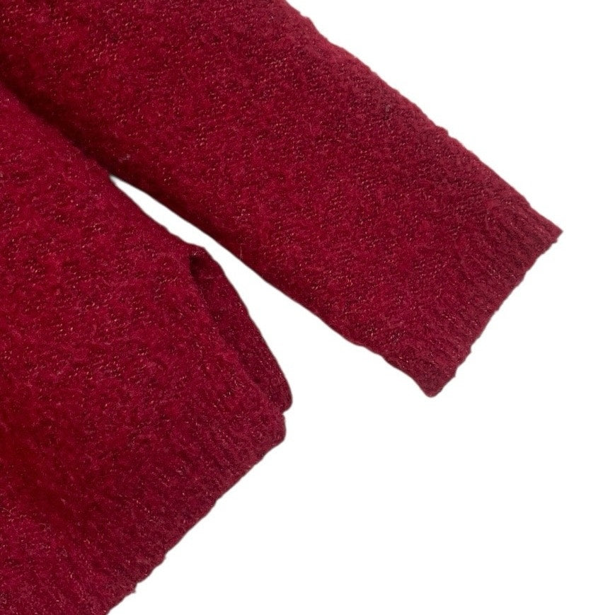 Red Knit Crewneck Sweater