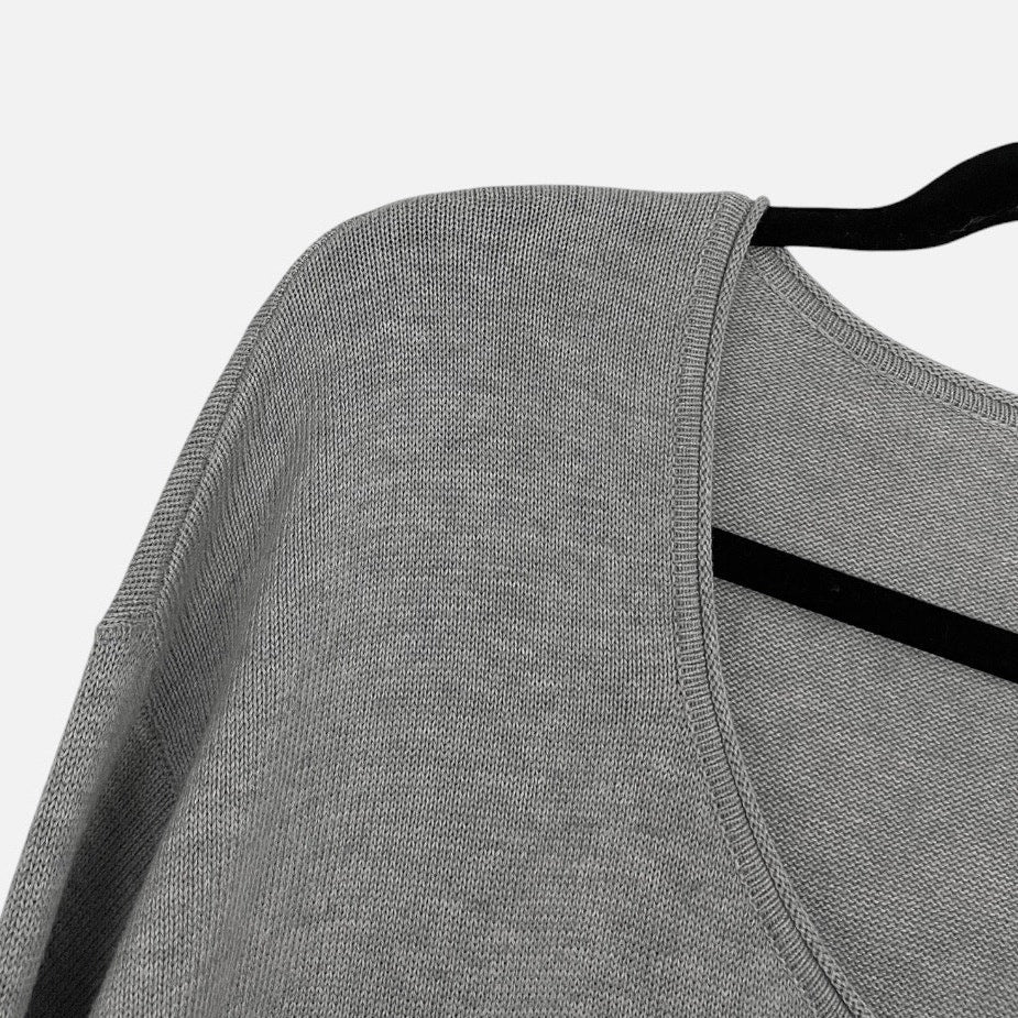 J. Jill Grey Knit Scoop Neck Long Sweater