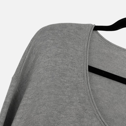 J. Jill Grey Knit Scoop Neck Long Sweater