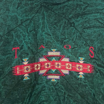 Vintage 90s Early Man Images Taos Embroidered Crewneck Sweatshirt