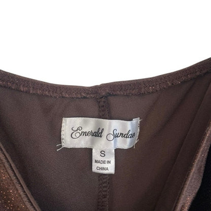 Emerald Sundae Chocolate Brown & Bronze Glitter Bodycon Dress - NEW WITH TAGS
