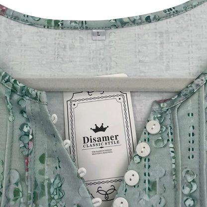 NWT Disamer Green Abstract Print Blouse