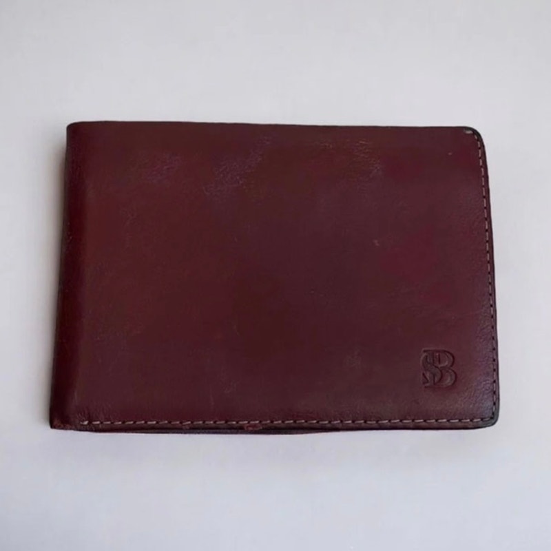 Serman Brand Mens Brown Genuine Leather Trifold Wallet