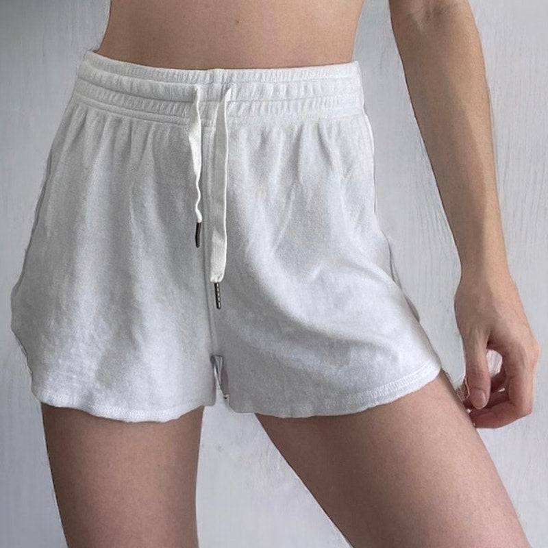 LA Made Soft White Casual Mini Shorts