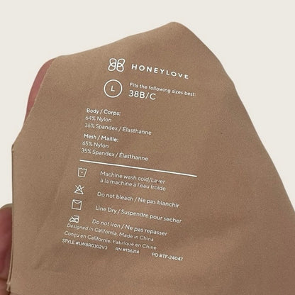 Honeylove Beige Mesh Trim Crossover Wireless Bra