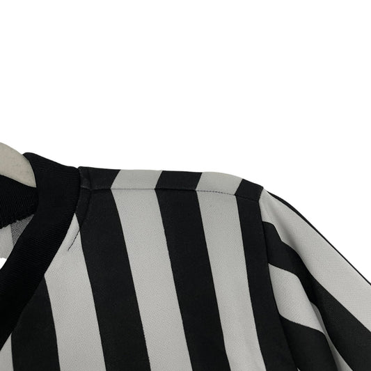 BSN Sports Black & White Striped Unisex Short Sleeve Referee V-Neck Shirt