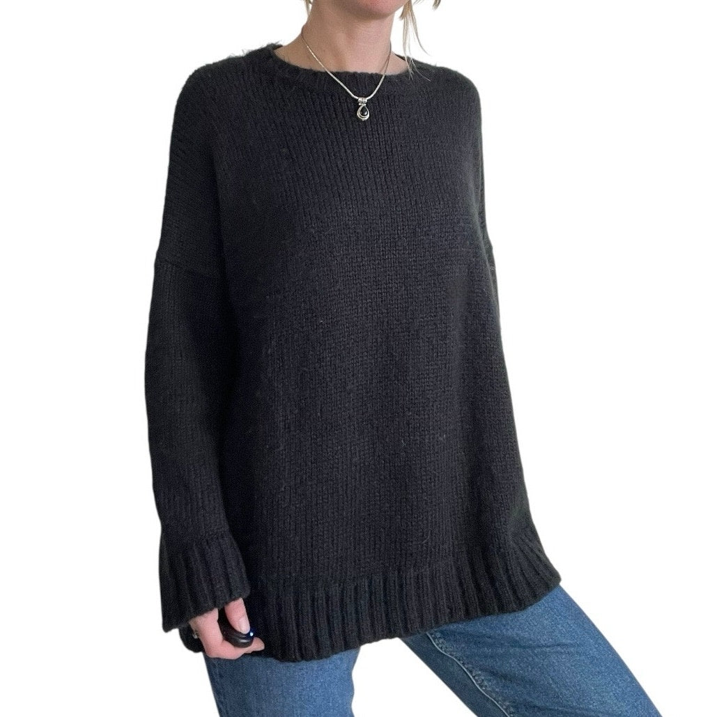 Wooden Ships Black Knit Crewneck Mohair x Wool Sweater