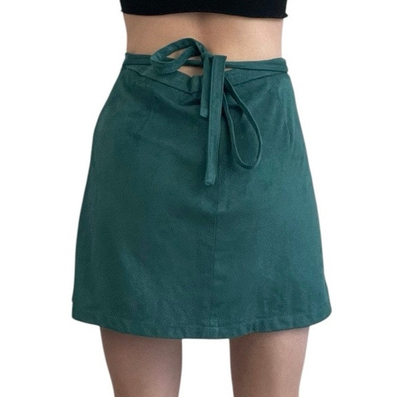 Living Doll Green Velvet Soft Mini Skirt