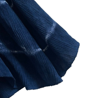 Navy Blue & White Tie Dye Striped Mini Dress