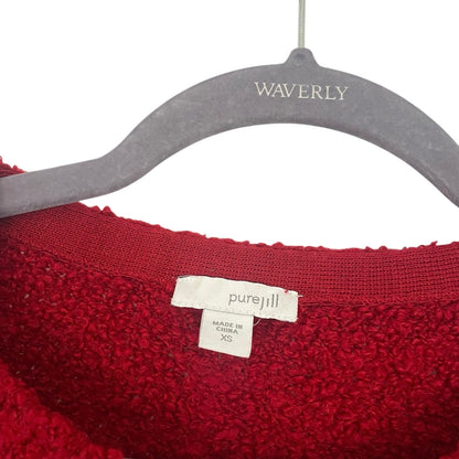 Pure Jill Red Knit Crewneck Sweater