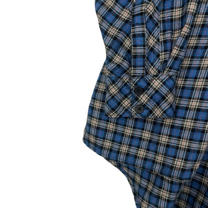 BDG Blue Plaid Oversized Flannel Button Down Top