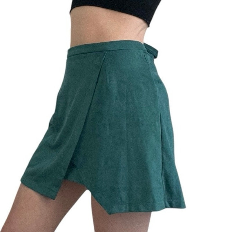 Living Doll Green Velvet Soft Mini Skirt