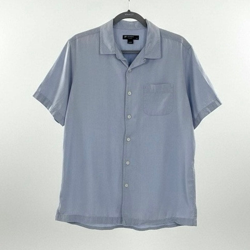 Cremieux Classics Mens Blue Short Sleeve Button Down Shirt