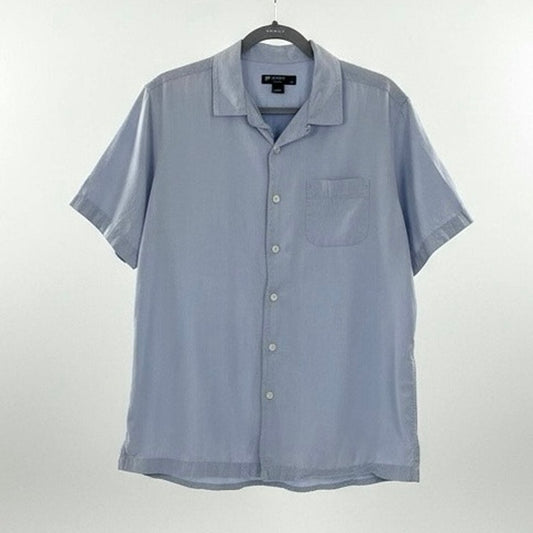 Cremieux Classics Mens Blue Short Sleeve Button Down Shirt