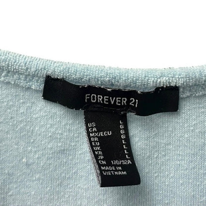 Forever 21 Light Blue Terry Cloth Cropped Tank Top