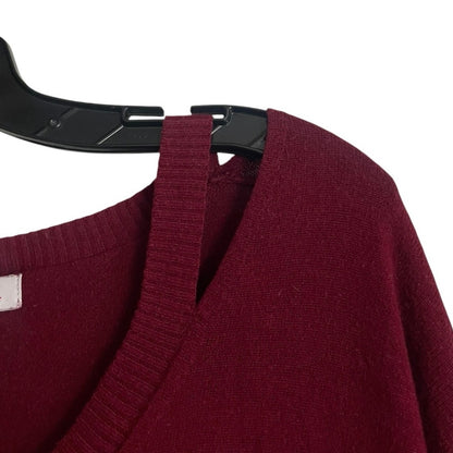 Pixley Red Cutout Shoulder V-Neck Sweater