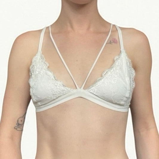 Anemone White Lace Strappy Bralette