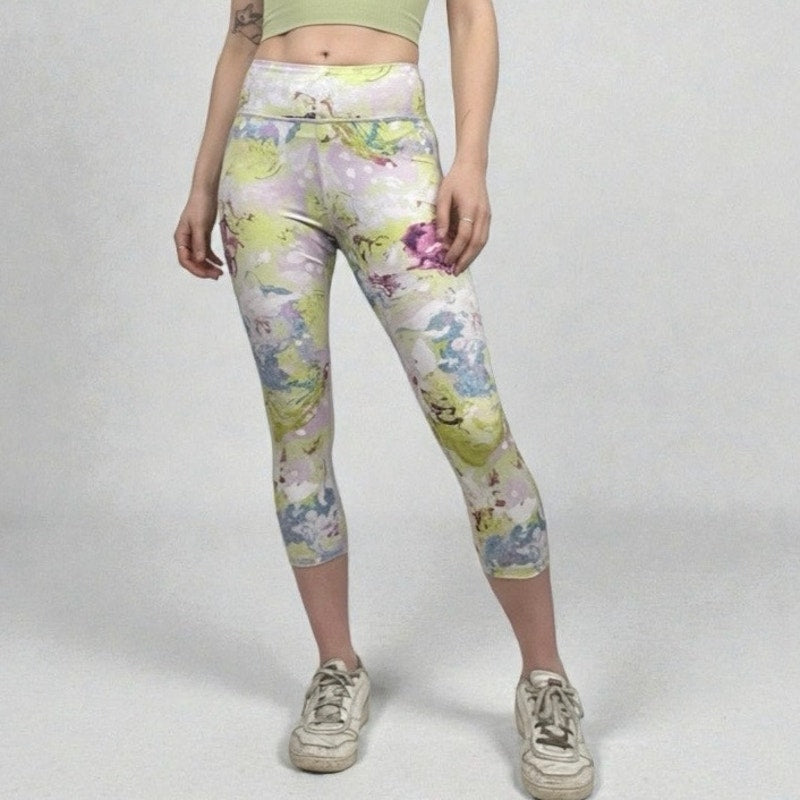 Tek Gear Colorful Pastel Abstract Print High Rise Active Workout Leggings