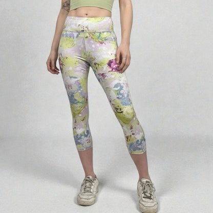Tek Gear Colorful Pastel Abstract Print High Rise Active Workout Leggings