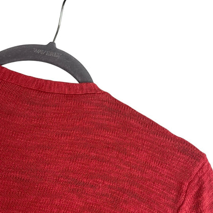 Chico's Coral Cropped Sleeve Cardigan Sweater