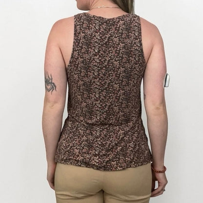 American Eagle Soft & Sexy Brown & Pink Floral Tank Top