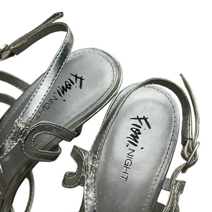 Fioni Night Silver Strappy Open Toe Stiletto High Heels
