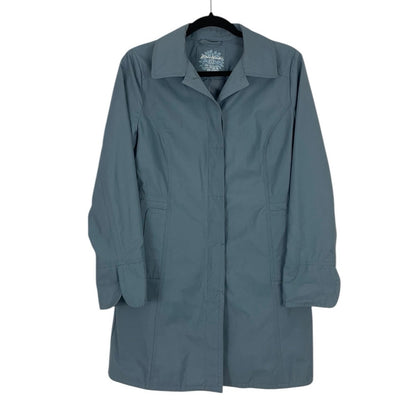 Eddie Bauer Blue Button Down Rain Jacket