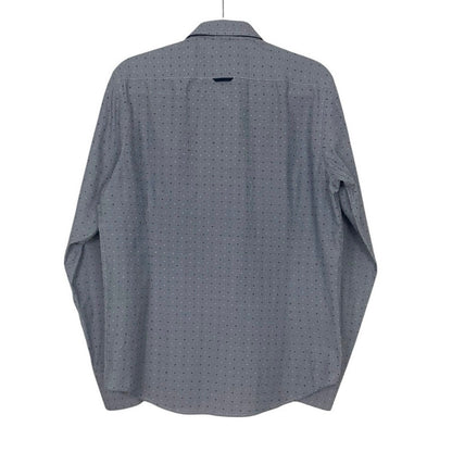 Re Camicia Di Moda Mens Blue Embroidered Button Down Dress Shirt