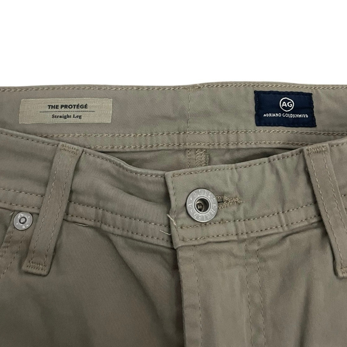 AG Adriano Goldschmied Beige The Protege Straight Leg Pants