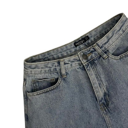 Nasty Gal Distressed High Rise Relaxed Fit Jeans