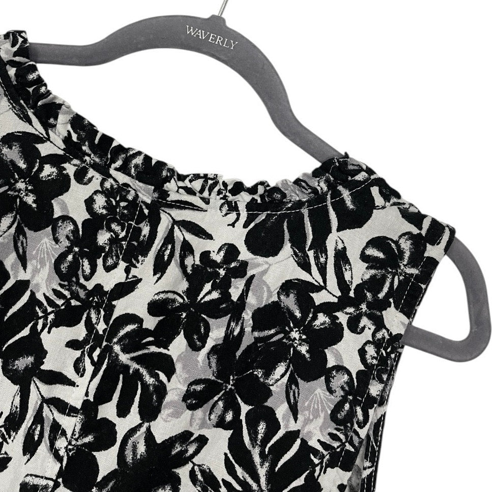 Briggs Black & White Floral Print Mini Dress