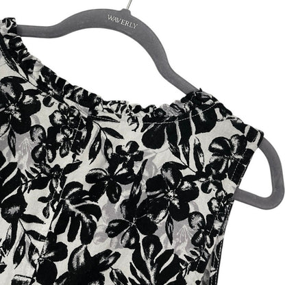 Briggs Black & White Floral Print Mini Dress