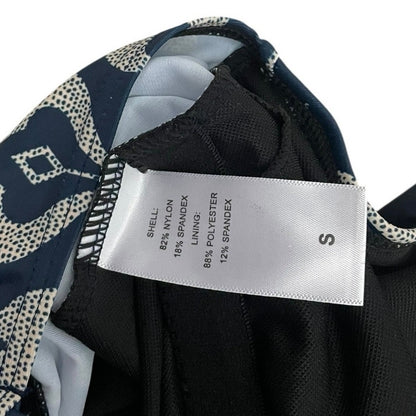 Navy Blue Boho Padded Open Lace Up Back Swim Top