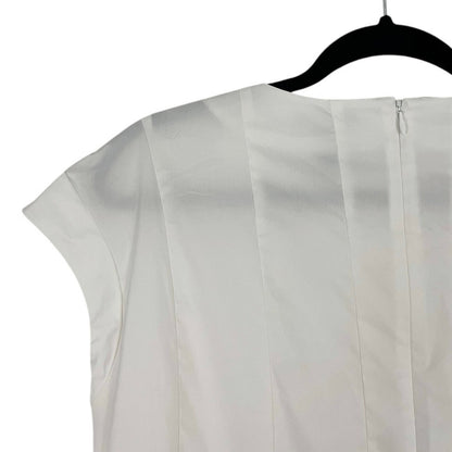 Doncaster White Pleated Short Sleeve Blouse