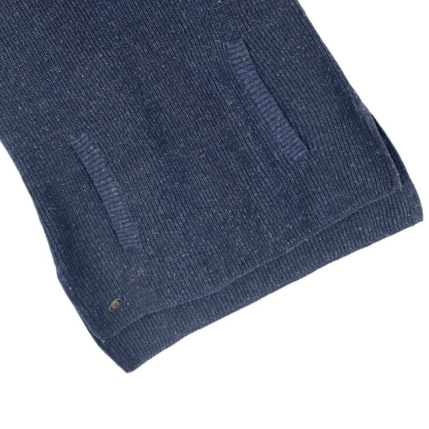 Athleta Navy Blue Soft Knit Sleeveless Hoodie