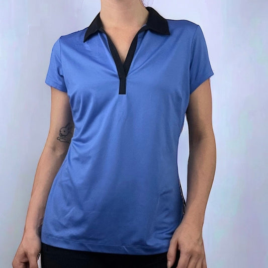 EP New York Active Blue Short Sleeve Golf Collared Top