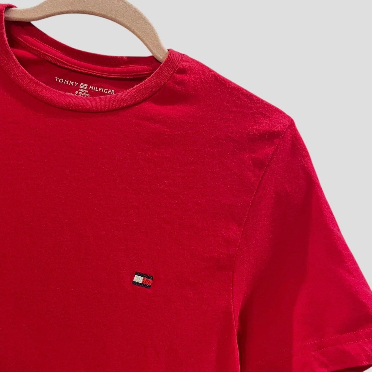Tommy Hilfiger Mens Red Short Sleeve Cotton Tee