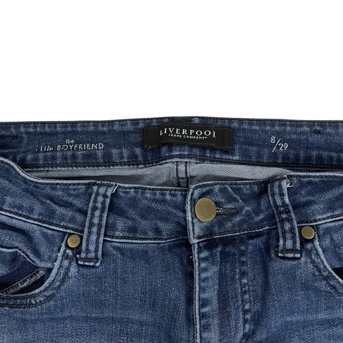 Liverpool Vintage Super Dark Cuffed Boyfriend Jeans