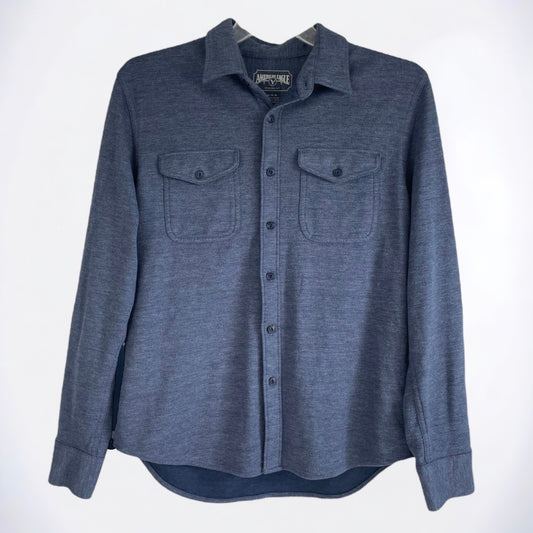 American Eagle Mens Blue Soft Button Down Long Sleeve Top